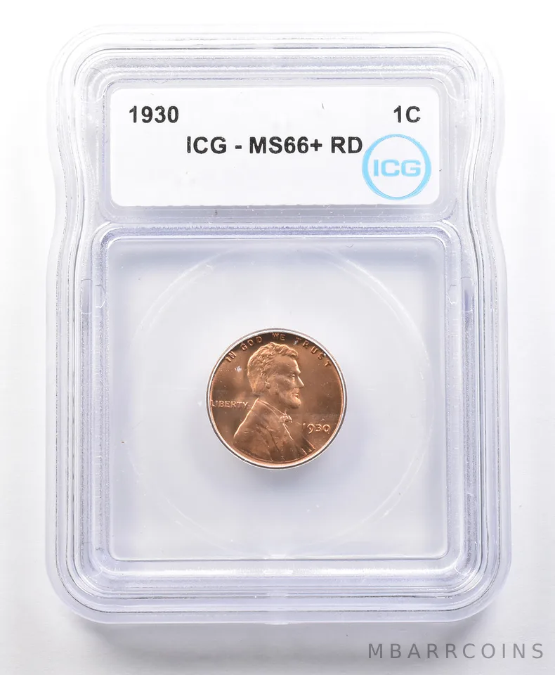 1930 Lincoln Wheat Cent MS66+ RD ICG a4134