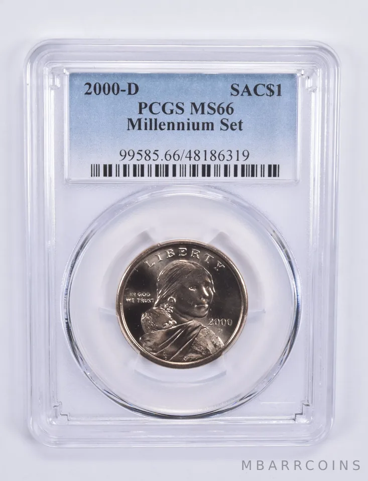 2000-D Sacagawea $1 Millennium Set MS66 PCGS Blue Label