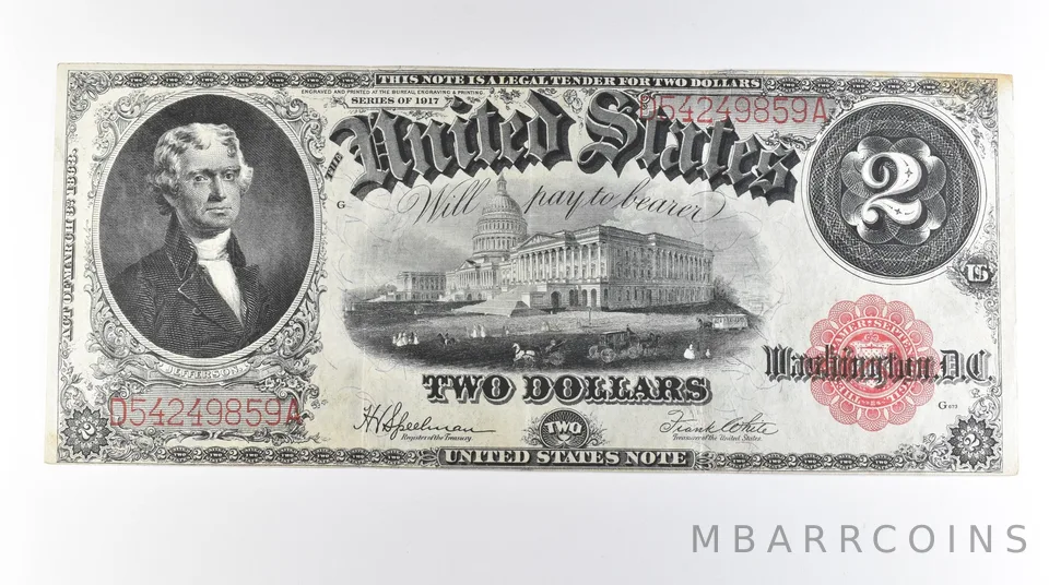 1917 $2 Legal Tender Large Note Red Seal FR#60 *0651