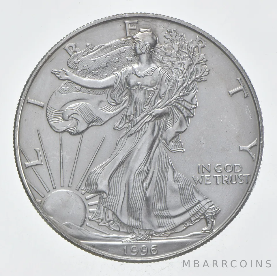 Rarest 1996 American Silver Eagle - Key Date - Rare LOW MINTAGE *386