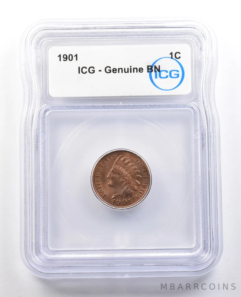 1901 Indian Head Cent Genuine BN ICG *0863