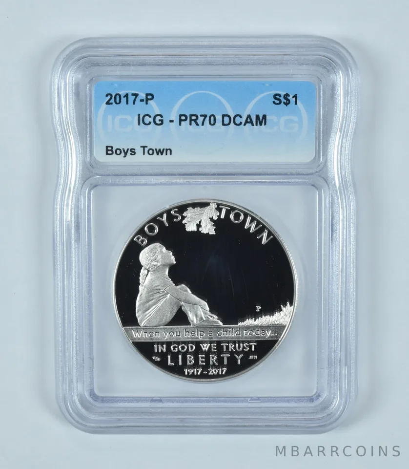 2017-P Boys Town Commemorative Silver Dollar PR70 DCAM ICG