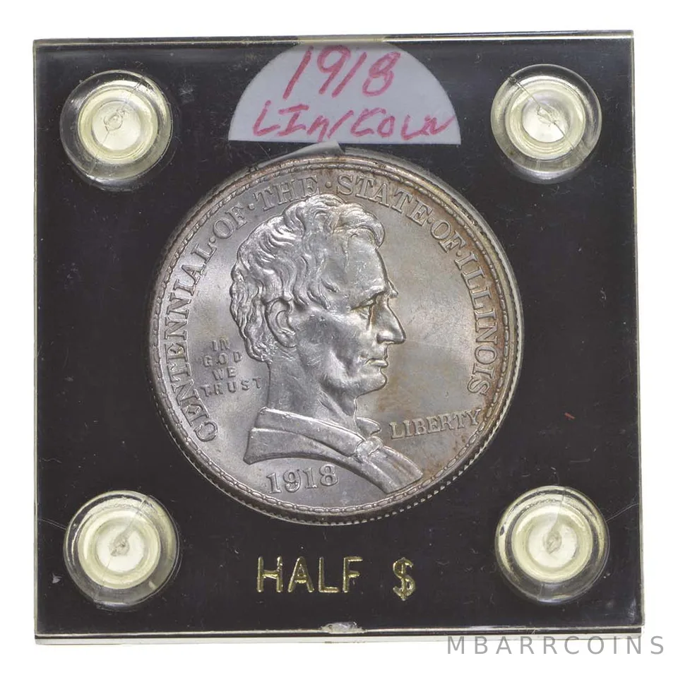 1918 Illinois Centennial Commemorative Half Dollar a5166