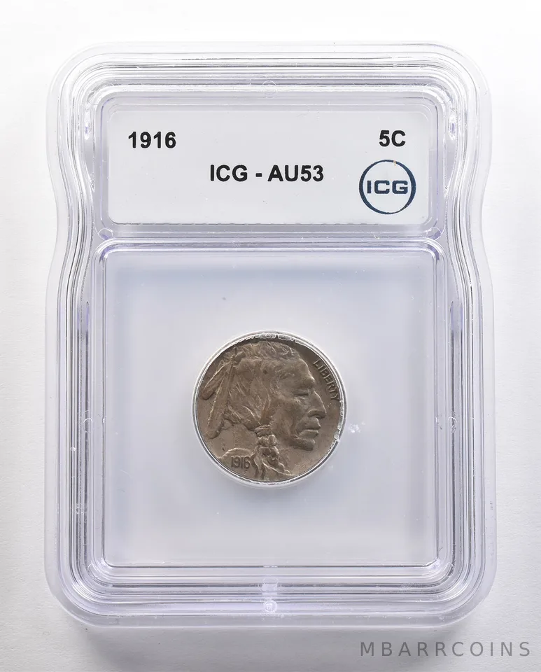 1916 Indian Head Buffalo Nickel AU53 ICG *4427