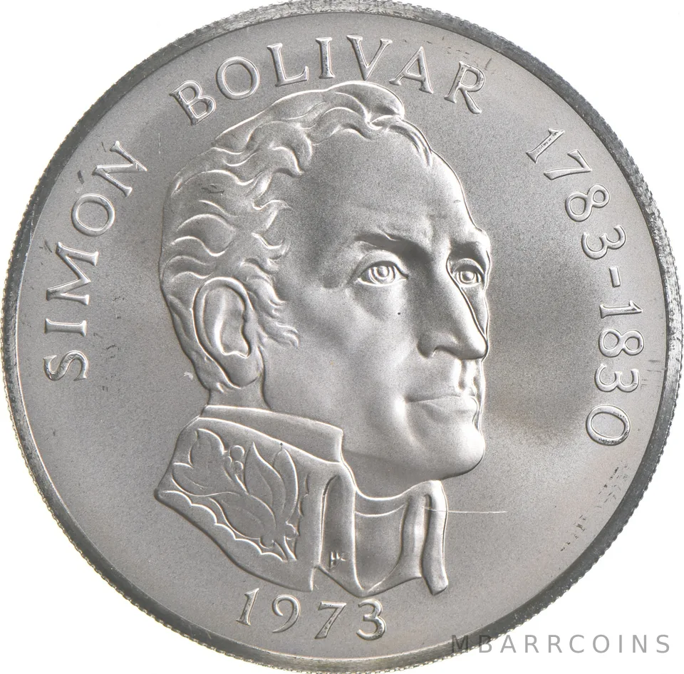 1973 Panama 20 Balboas Unc - 925 Sterling Silver - 129.59 Grams