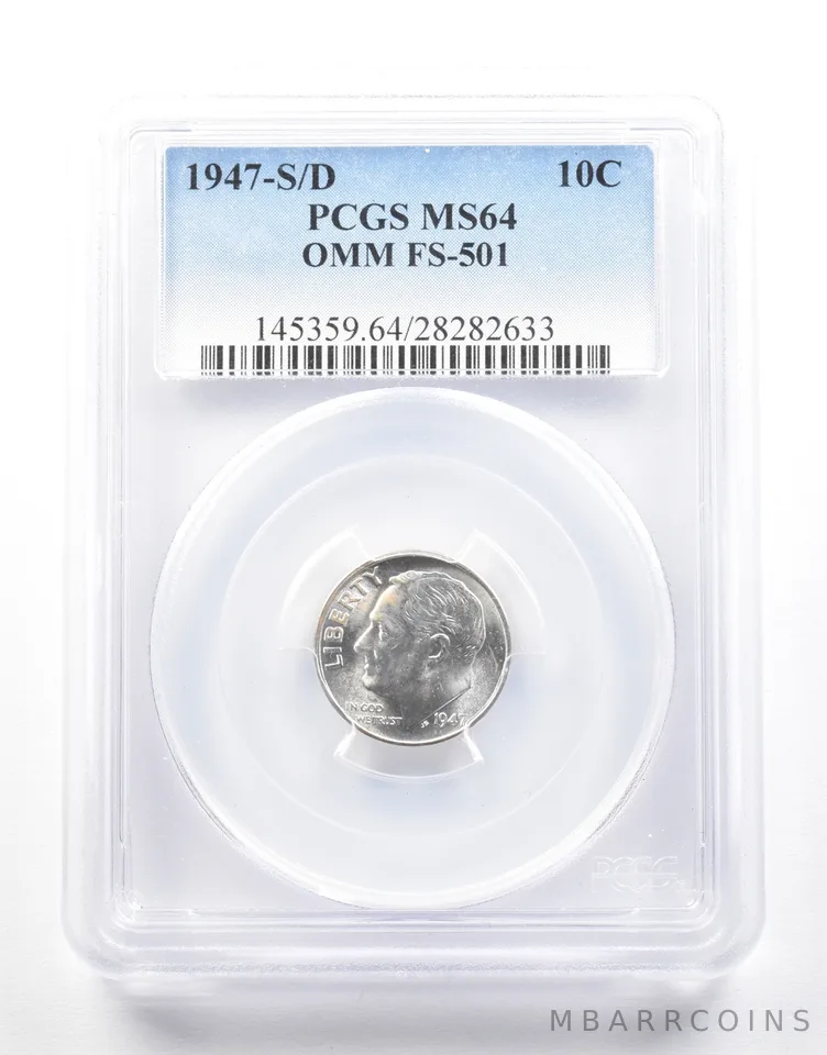 1947-S/D Roosevelt Dime OMM FS-501 MS64 PCGS *2143
