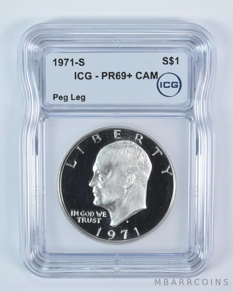 1971-S Eisenhower $1 (Silver) Peg Leg PR69+ CAM ICG