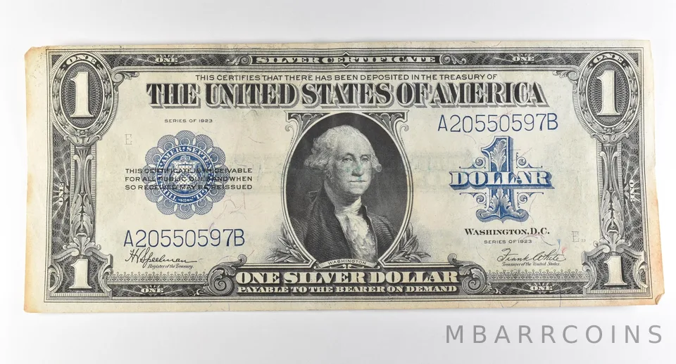 1923 $1 Silver Certificate Large Note Blue Seal *2929
