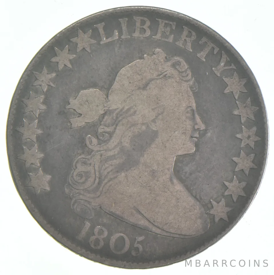 1805 Draped Bust Half Dollar R5 108 a1874