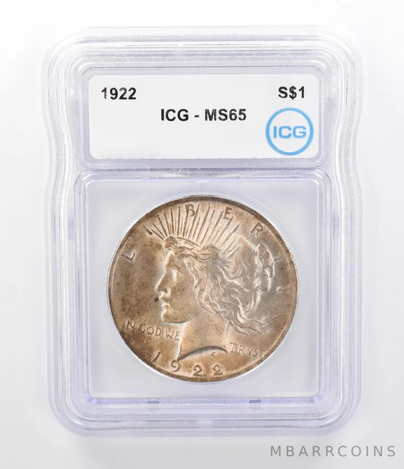 1922 Peace Silver Dollar MS65 ICG Beautiful Tone *9783