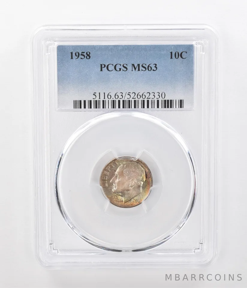 1958 Roosevelt Dime MS63 PCGS Beautiful Tone a1064
