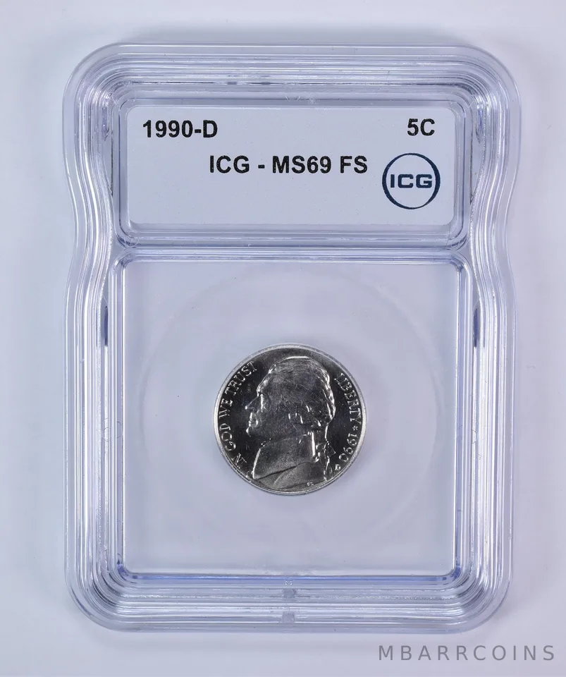 1990-D Jefferson Nickel MS69 FS ICG