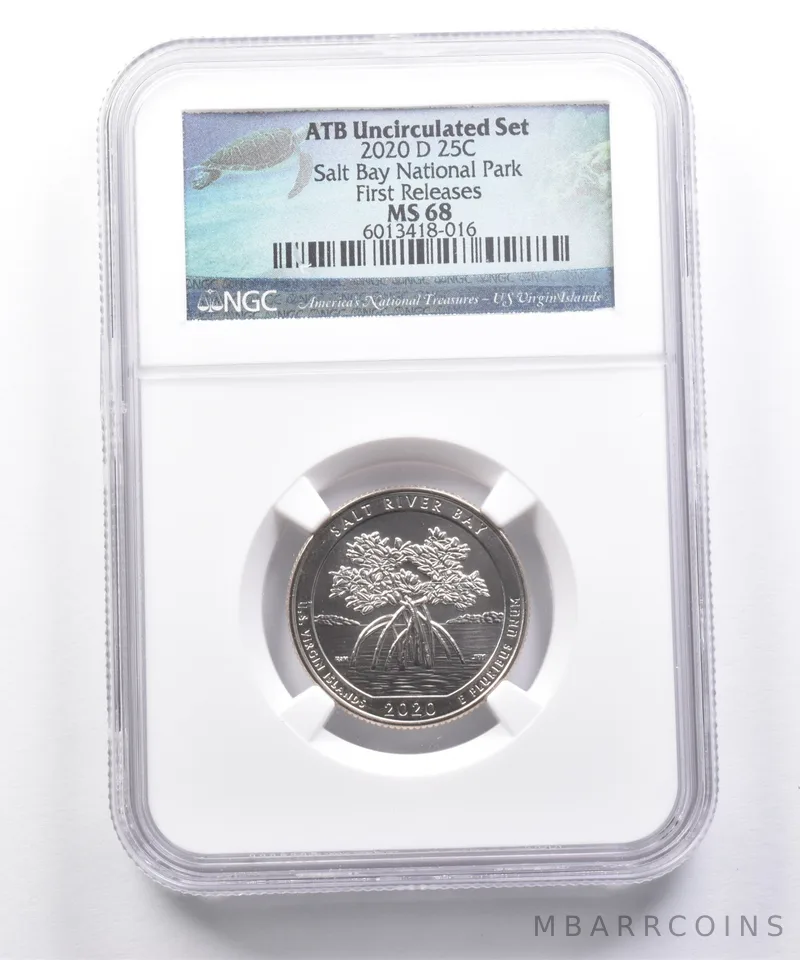 2020-D Washington Quarter Salt Bay National Park ANT UNC Set FR MS68 NGC *7340