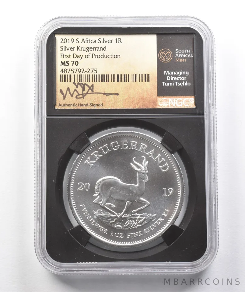 2019 South Africa Krugerrand Silver Tumi Tsehlo FD Production MS70 NGC a1126