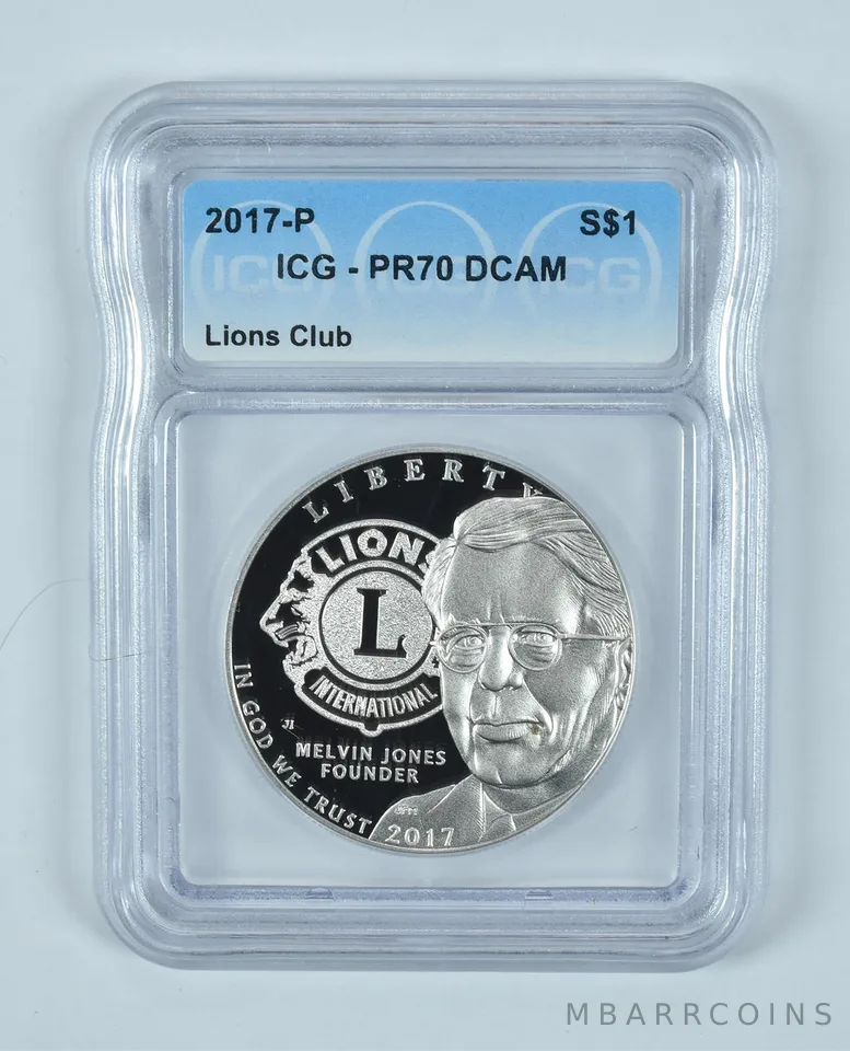 2017-P Lions Club Commemorative Silver Dollar PR70 DCAM ICG