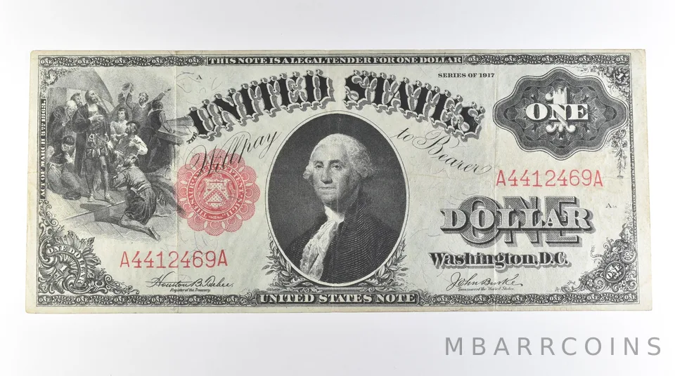 1917 $1 Legal Tender Large Note Red Seal FR#36 *0607