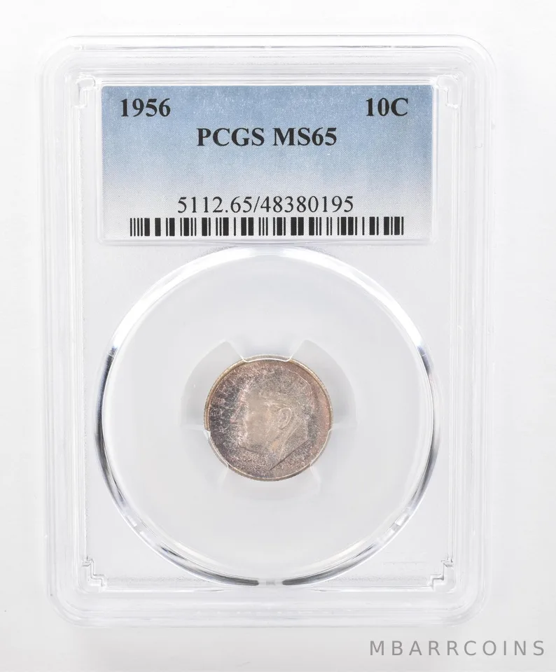 1956 Roosevelt Dime MS65 PCGS Beautiful Tone *2743