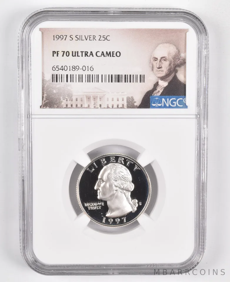 1997-S Washington Quarter SILVER PF70 Ucam NGC Special Lbl