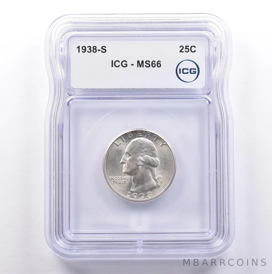1938-S Washington Quarter MS66 ICG *9075