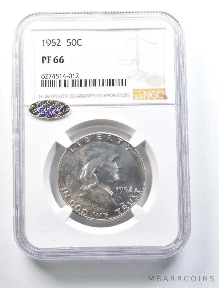 1952 Franklin Half Dollar PF66 NGC Littleton Select a0976