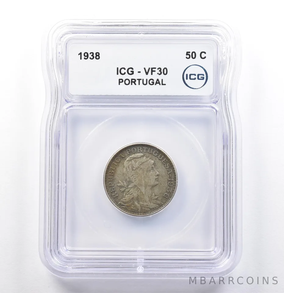 1938 Portugal 50 Centavos VF30 ICG a9860