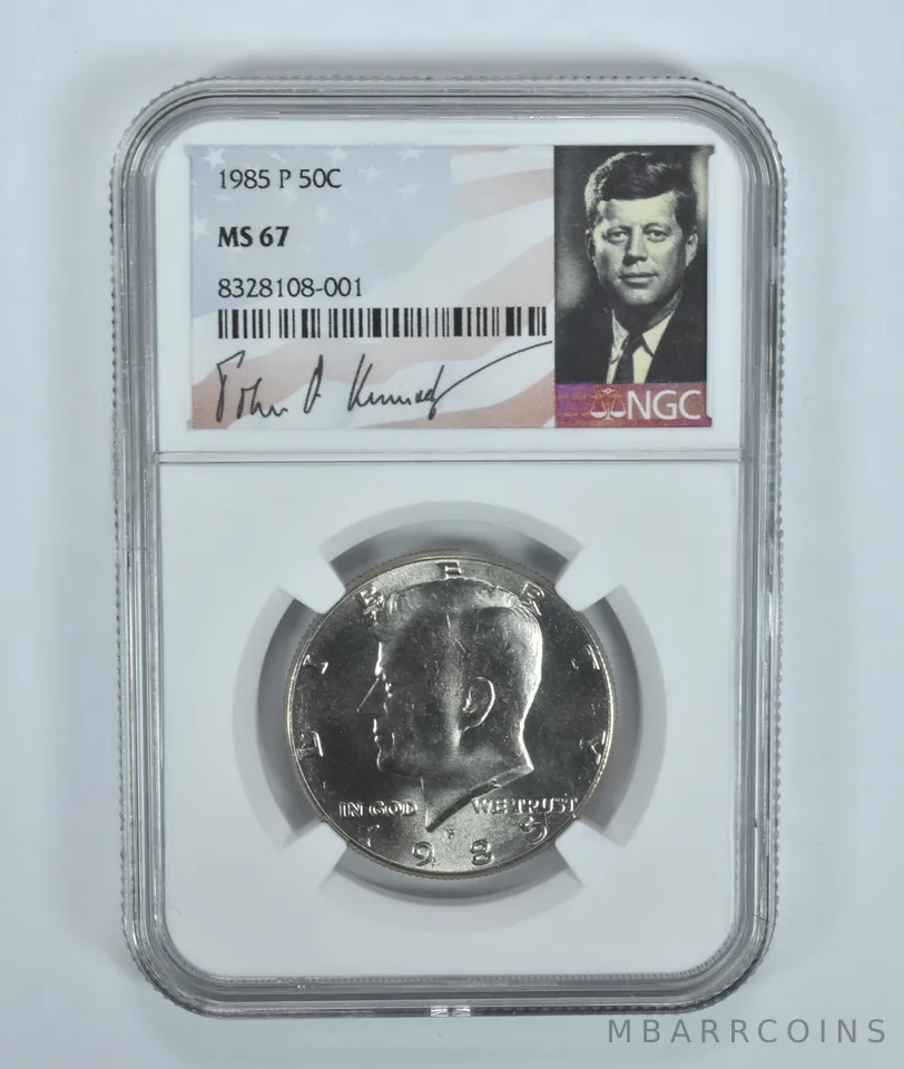 1985-P Kennedy Half Dollar MS67 NGC Special Label