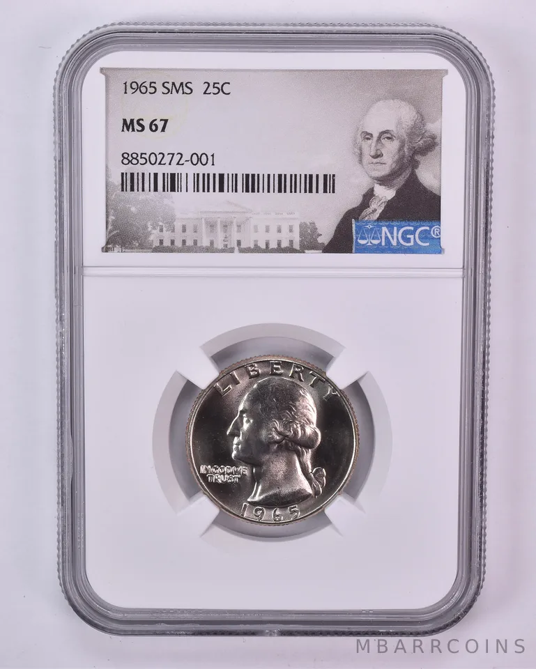 1965 Washington Quarter SMS MS67 NGC Special Label