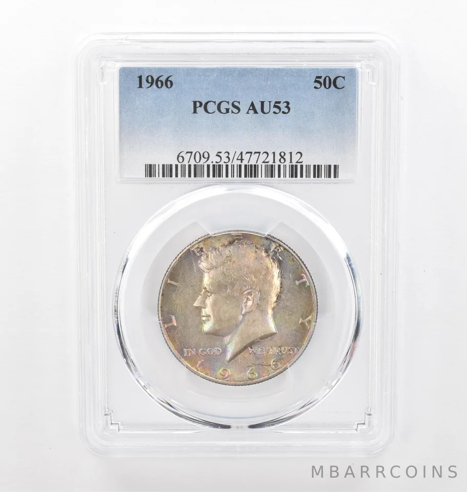 1966 Kennedy Half Dollar AU53 PCGS Beautiful Tone *2207