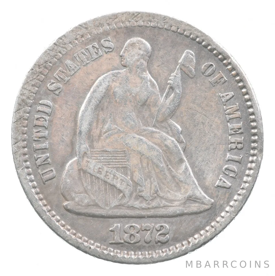 1872 Seated Liberty Half Dime *7050