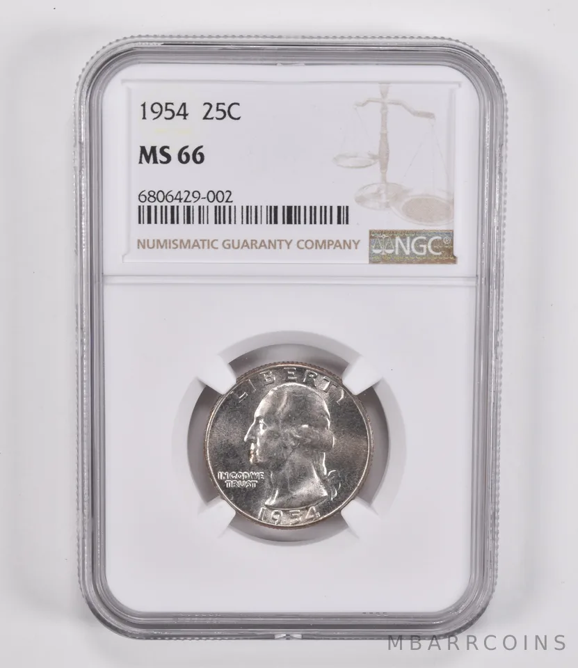1954 Washington Quarter MS66 NGC Brown Label