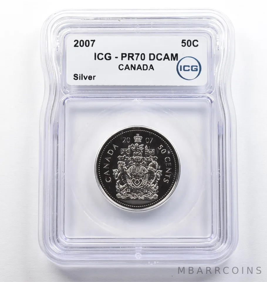 2007 Canada 50 Cents Silver PR70 DCAM ICG *9392