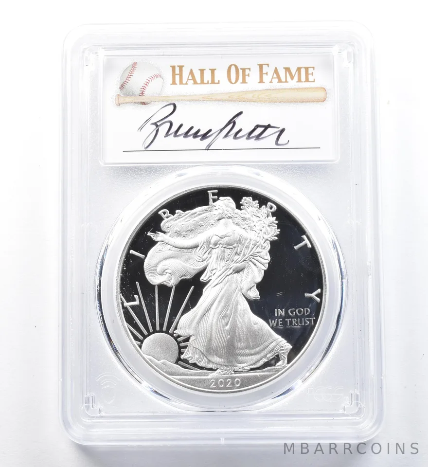 2020-S American Silver Eagle Bruce Sutter FDOI PR70 DCAM PCGS a1243