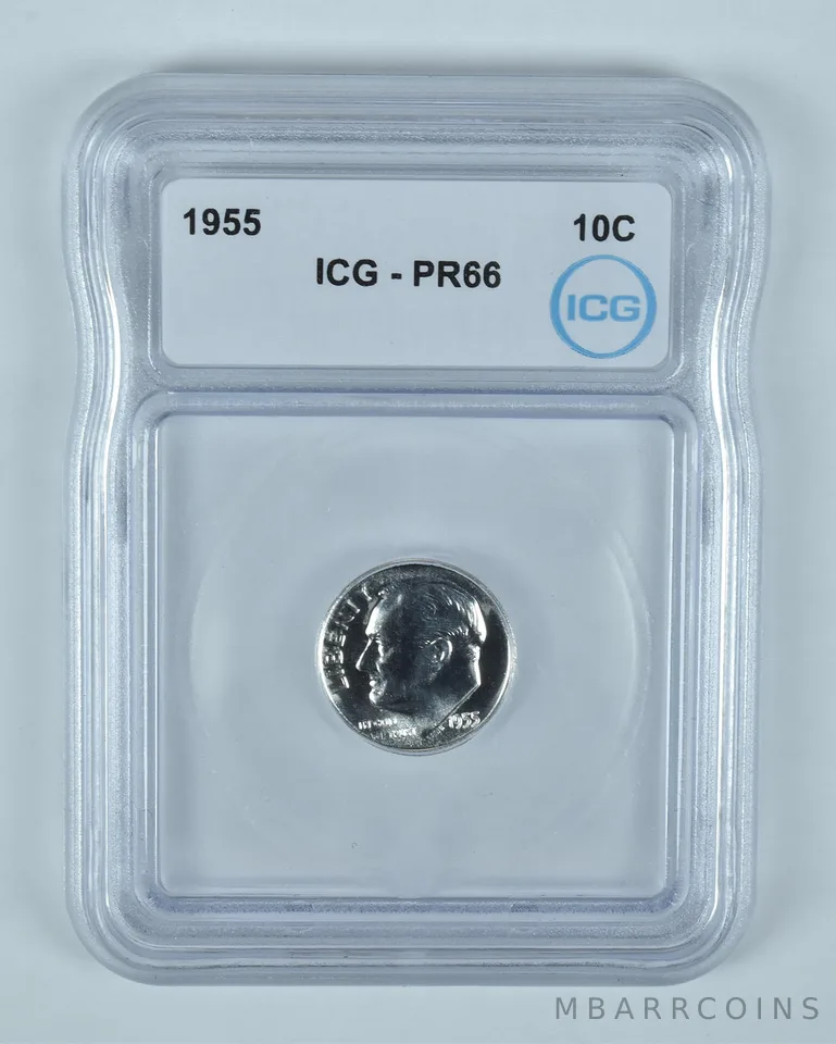 1955 Roosevelt Dime PR66 ICG