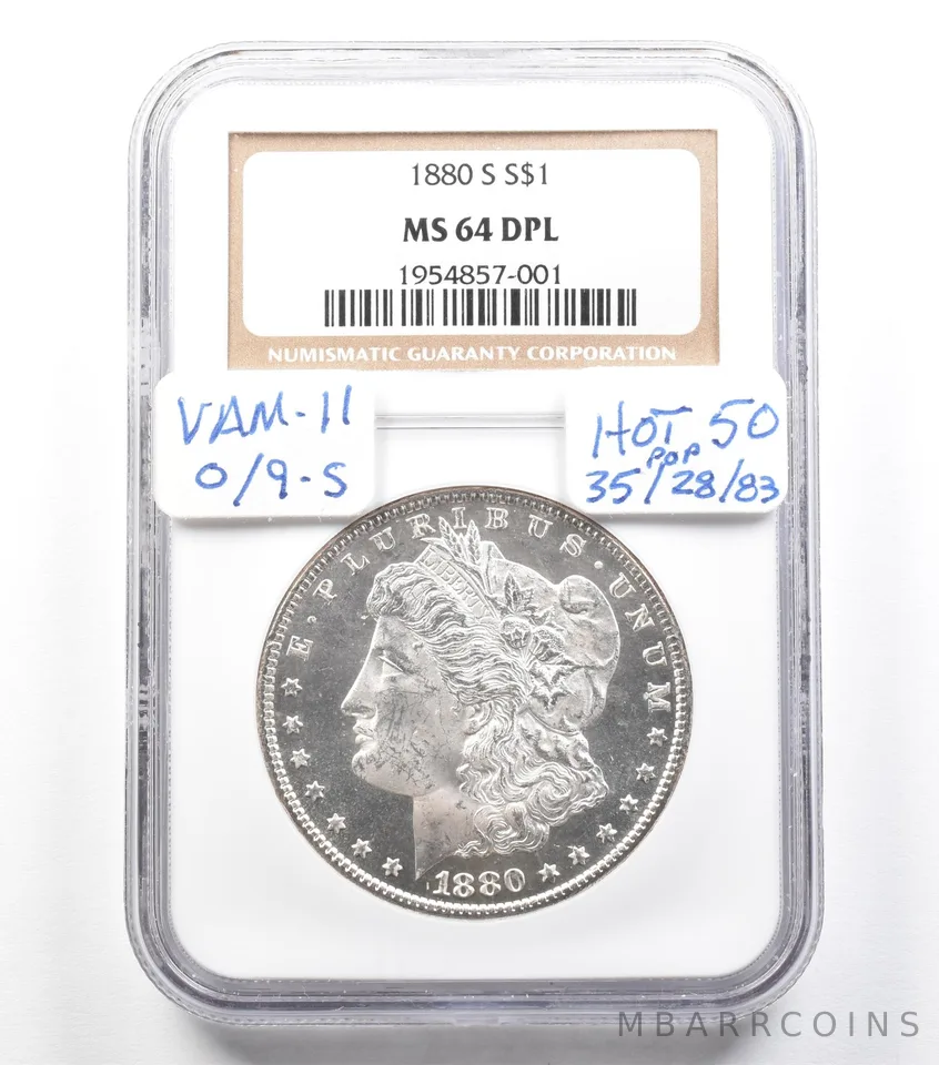 1880-S Morgan Silver Dollar MS64 DPL NGC VAM-11 0/9-S *2167