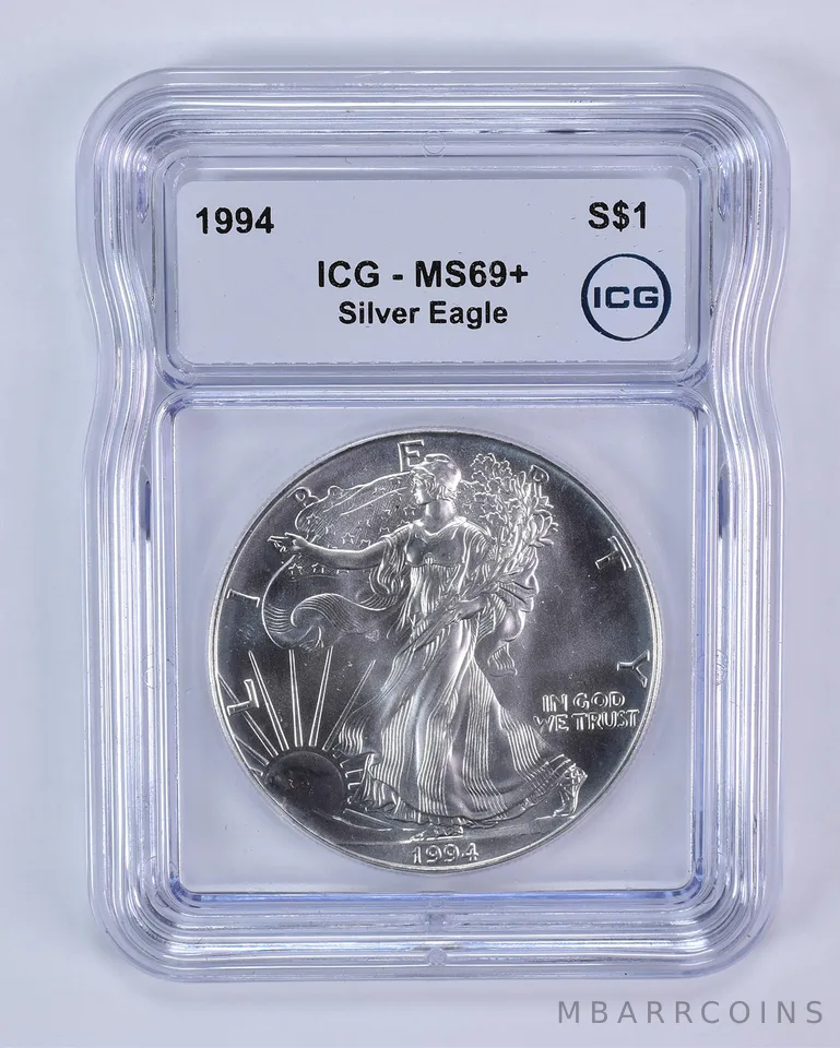 1994 American Silver Eagle MS69+ ICG