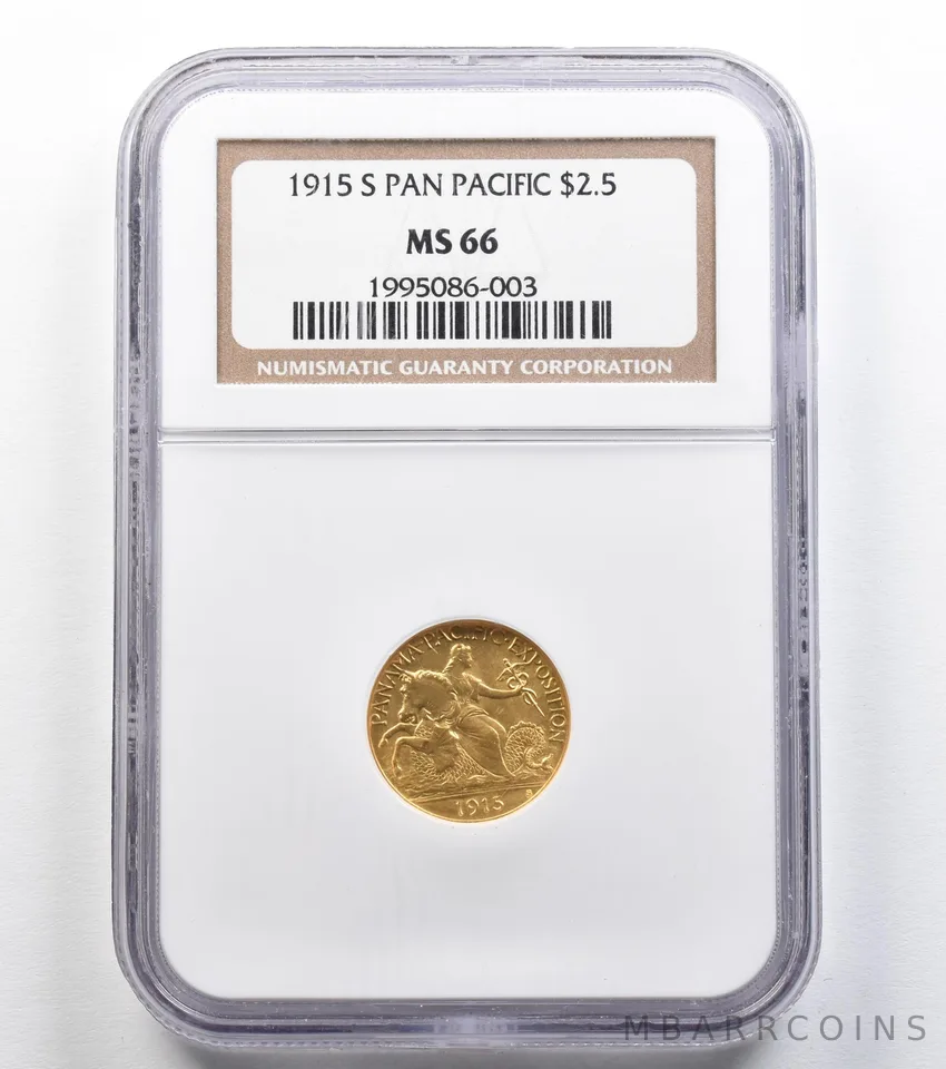 1915-S $2.50 Panama Pacific Exposition Gold Commemorative MS66 NGC *9593