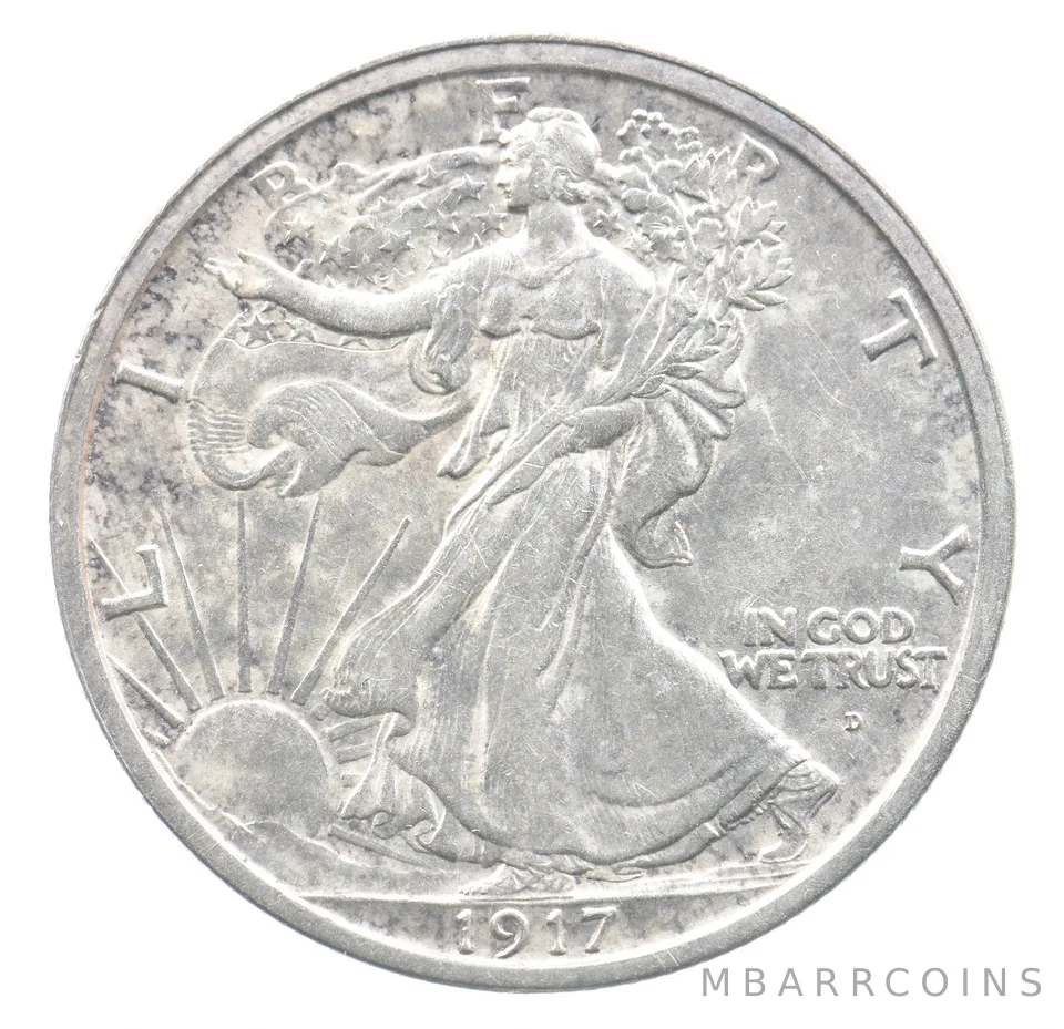 1917-D Obverse Walking Liberty Half Dollar *0888