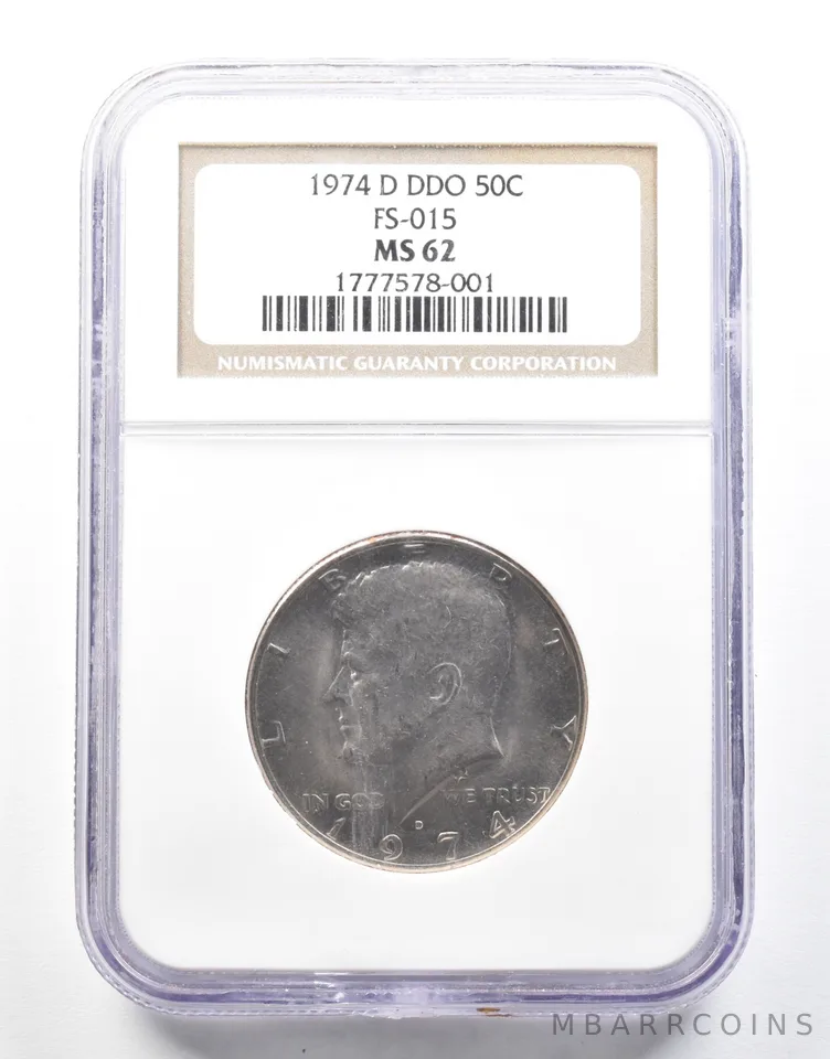 1974-D Kennedy Half Dollar DDO FS-015 MS62 NGC *2133