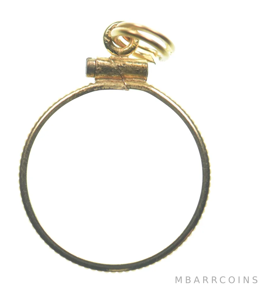 12k 0.7 Gram Gold Filled 15.5mm Coin Bezel Pendant Frame Edge *4989