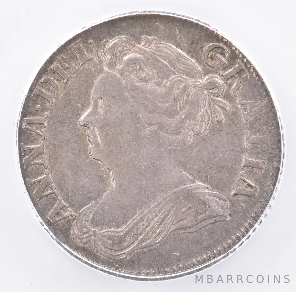 1709 Great Britain Shilling KM#523 AU55 ICG Beautiful Tone *1953