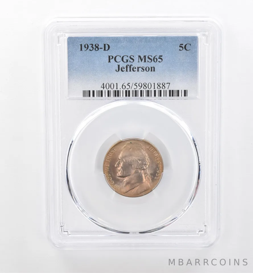 1938-D Jefferson Nickel MS65 PCGS Beautiful Tone *1815