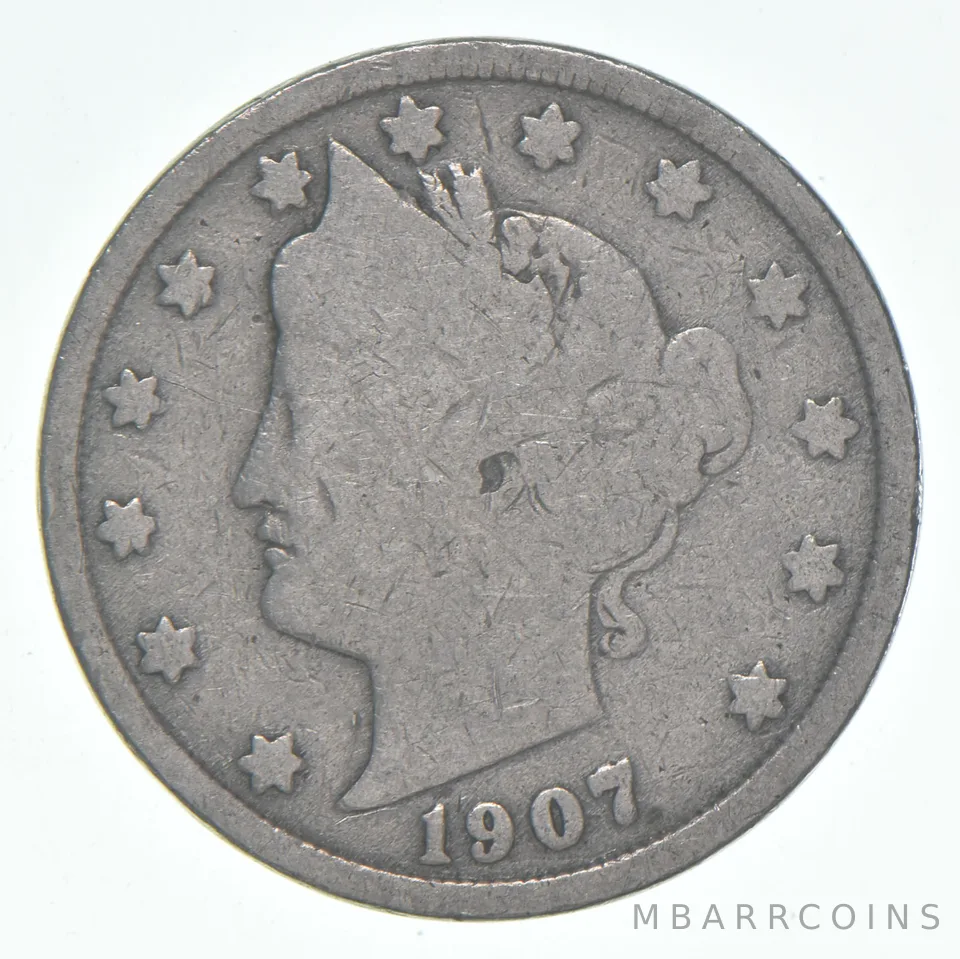 1907 Liberty V Nickel AC Average Circ