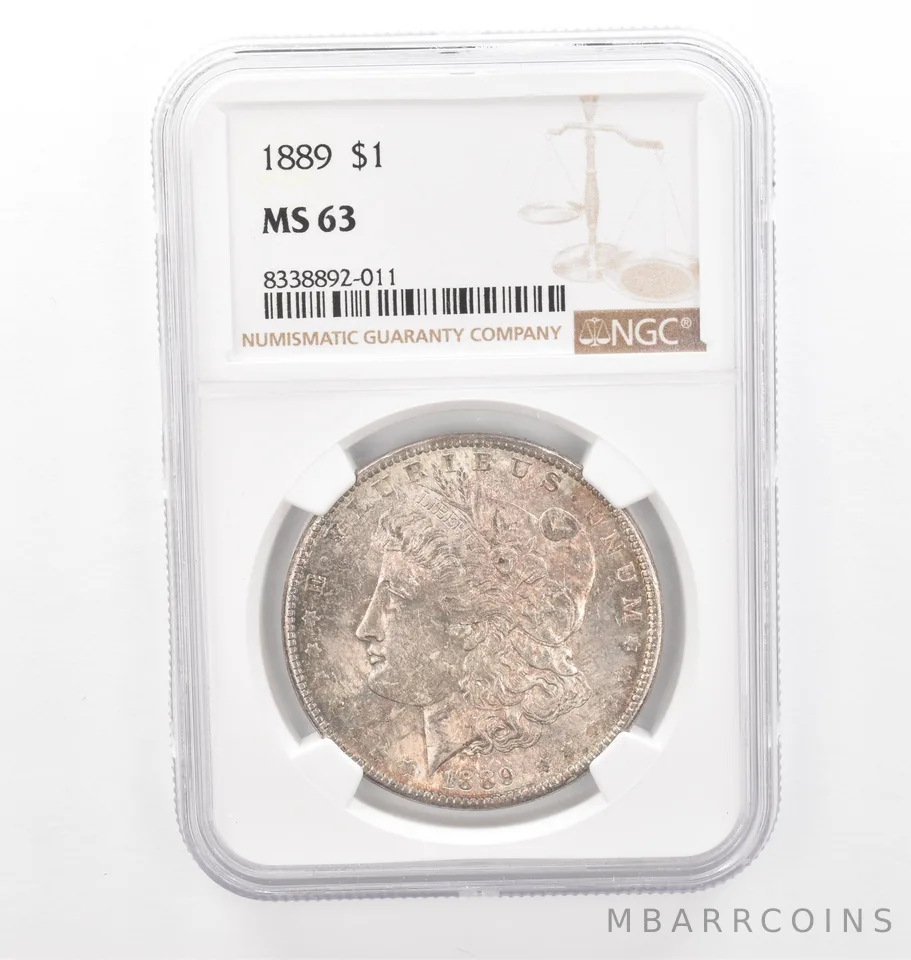1889 Morgan Silver Dollar MS63 NGC Beautiful Tone *2061