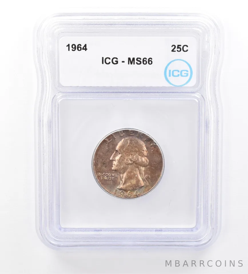 1964 Washington Quarter MS66 ICG Beautiful Tone *1723