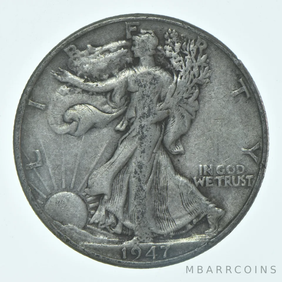 1947-P Walking Liberty Half Dollar CIRC VG+ 90% Silver