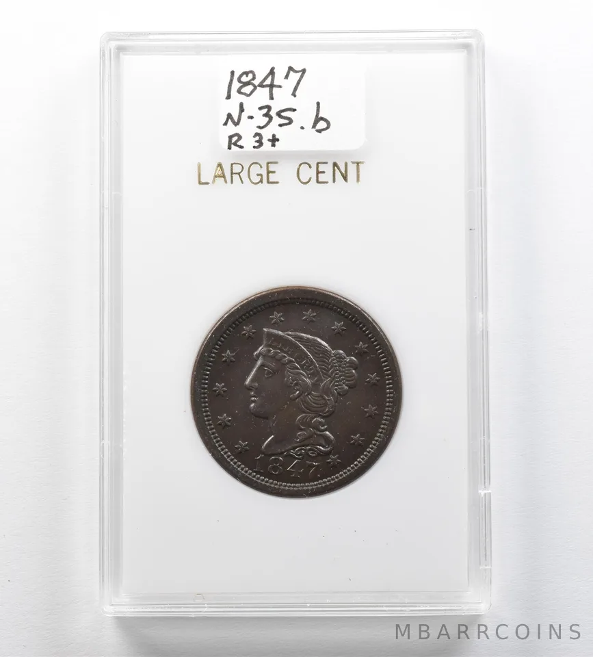 1847 Braided Hair Large Cent N-35.b R3 a3435