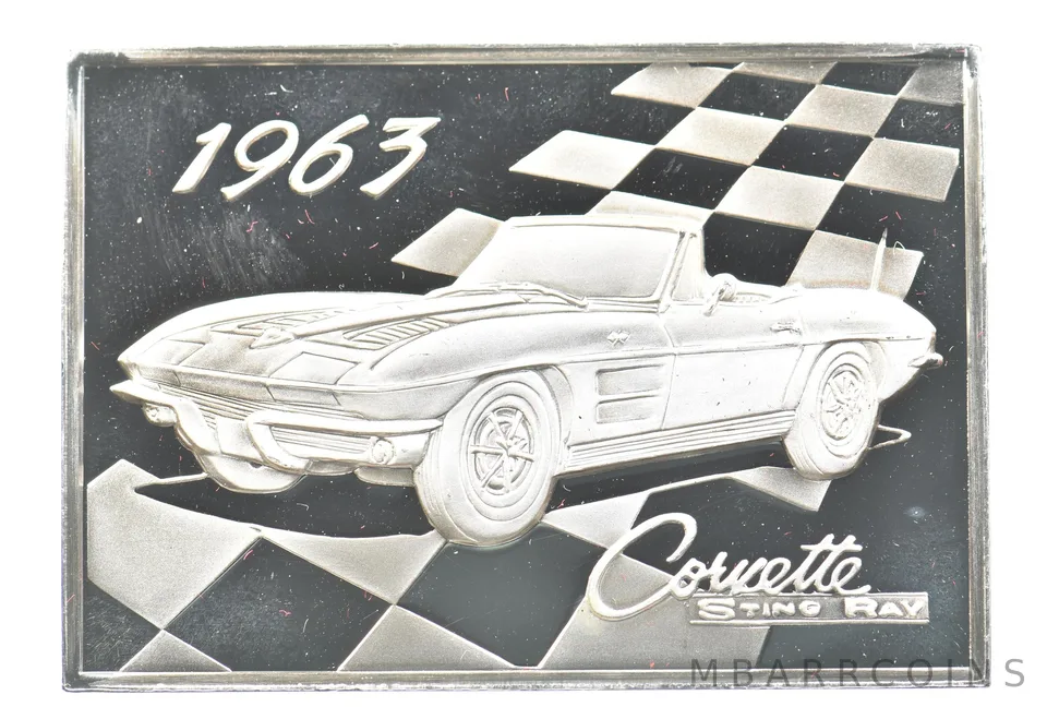 1963 Corvette Silver Art Bar Vintage Car *3278
