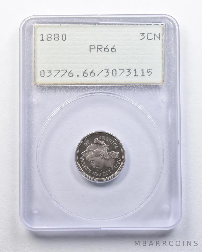 1880 3 Cent Nickel PR66 PCGS Rattler OGH *1974
