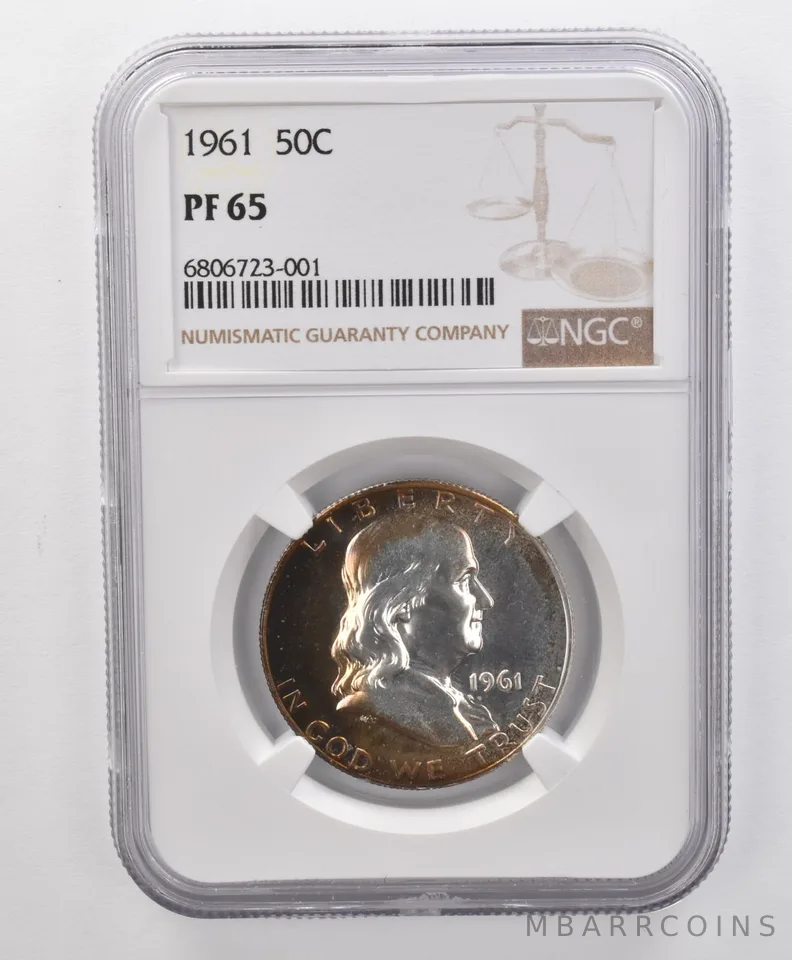 PF65 1961 Franklin Half Dollar NGC Beautifully Toned *1809
