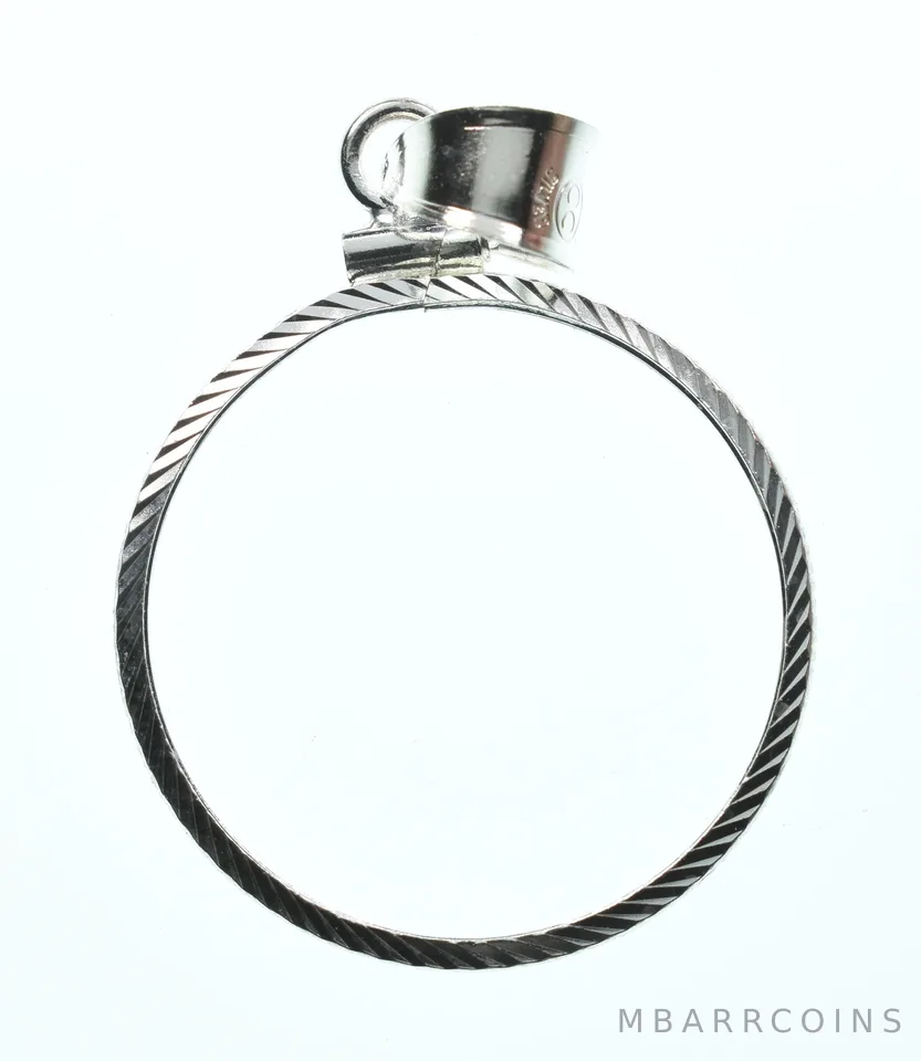 Sterling Silver 24.3 MM US Quarter Coin Bezel Pendant Frame Edge *2337